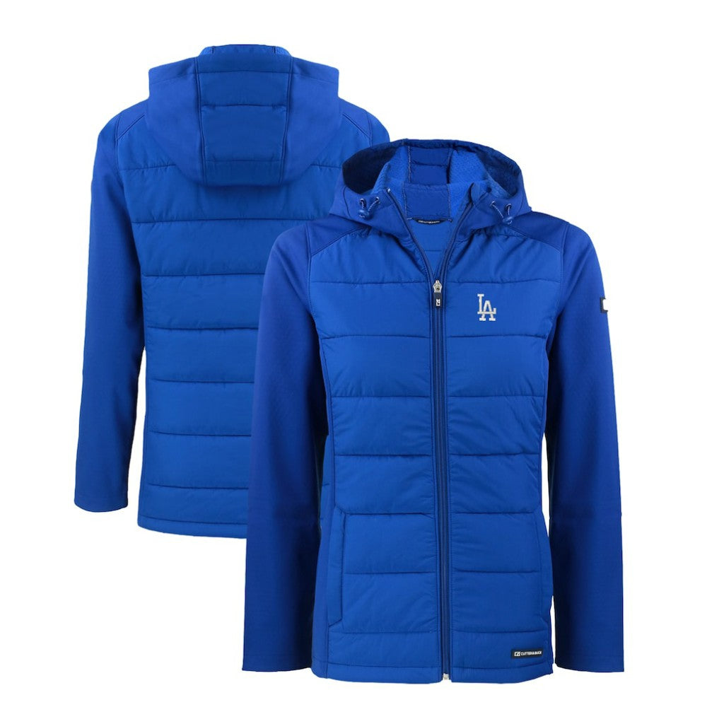 Los Angeles Dodgers Cutter & Buck Women's Evoke Hybrid Eco Softshell Recycled Full-Zip Hoodie Jacket Sale