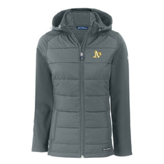 Athletics Cutter & Buck Women's Evoke Hybrid Eco Softshell Recycled Full-Zip Hoodie Jacket Lifestyle