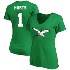 Jalen Hurts Philadelphia Eagles Women's Plus Size Fair Catch Name & Number Scoop Neck T-Shirt Kelly Green - NFL