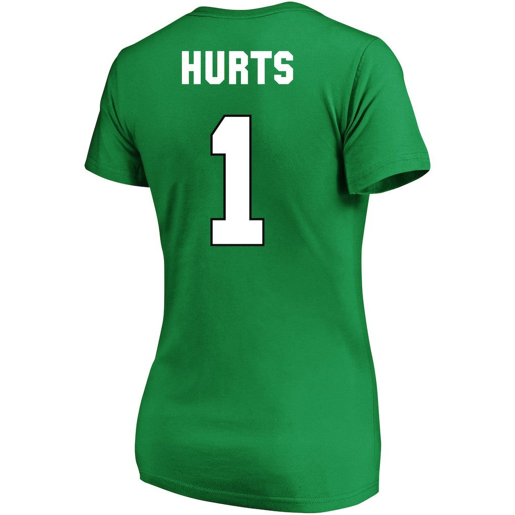 Jalen Hurts Philadelphia Eagles Women's Plus Size Fair Catch Name & Number Scoop Neck T-Shirt Kelly Green - NFL