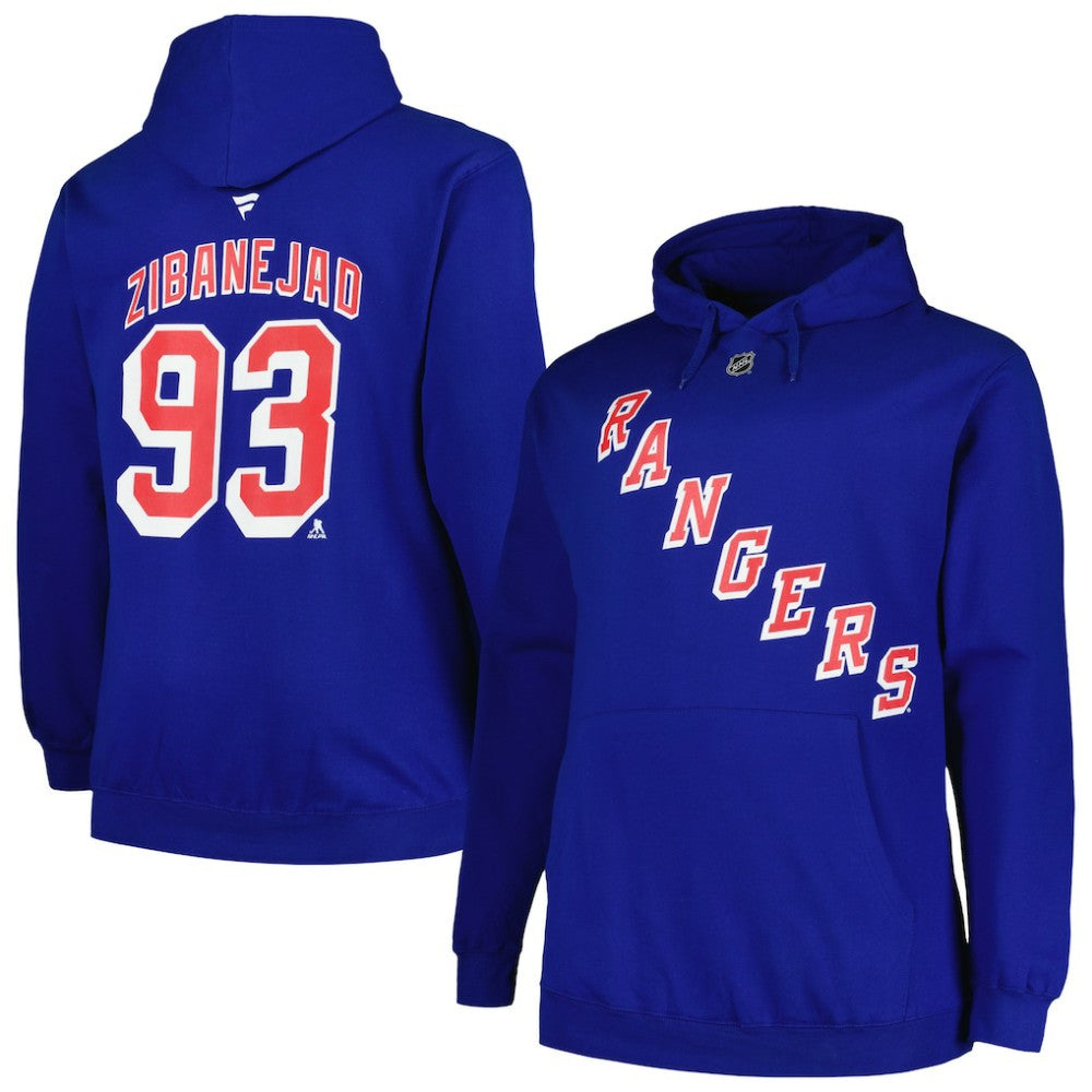 Mika Zibanejad New York Rangers Profile Big & Tall Name & Number Pullover Hoodie Blue