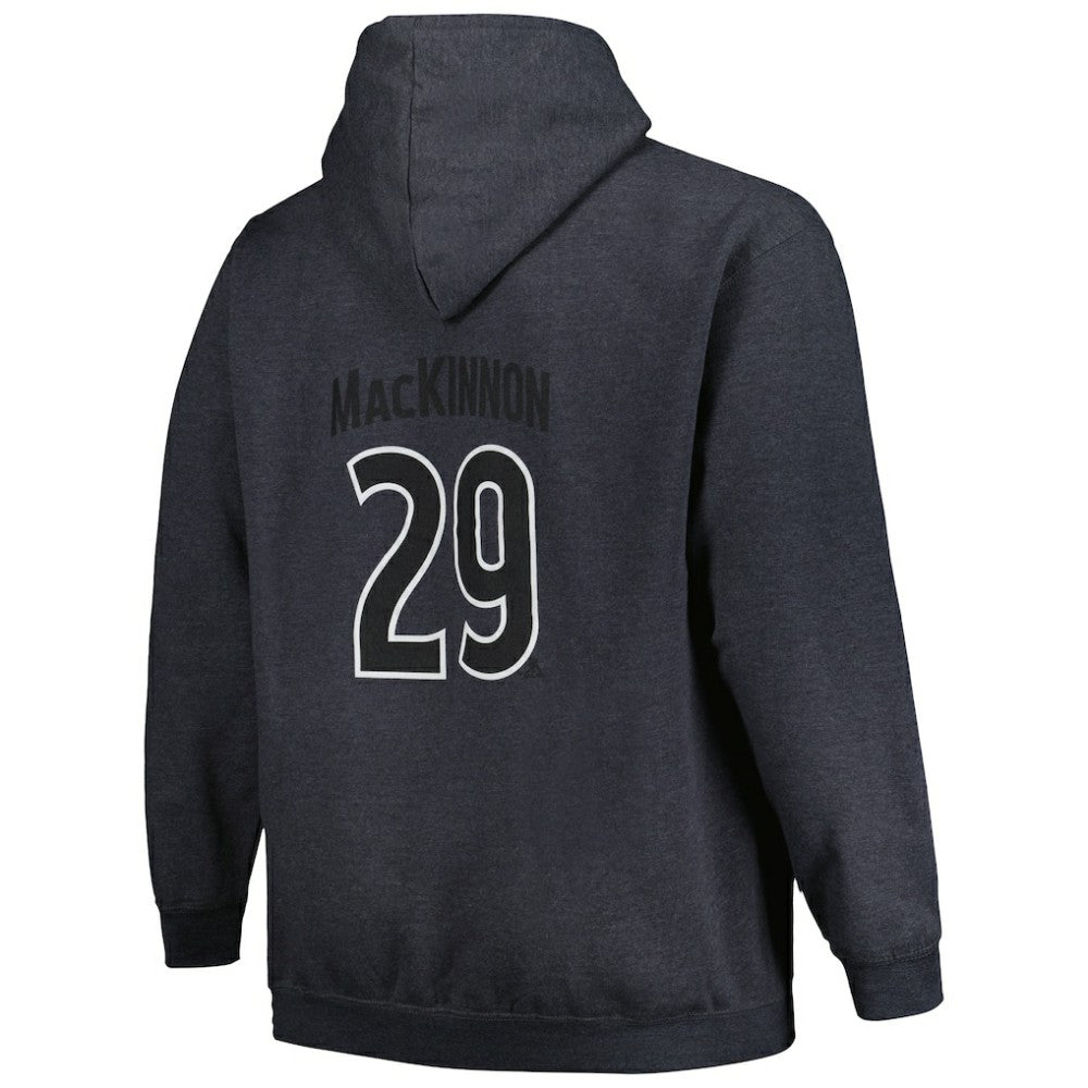 Nathan MacKinnon Colorado Avalanche - Profile Big & Tall Name & Number Pullover Hoodie Charcoal