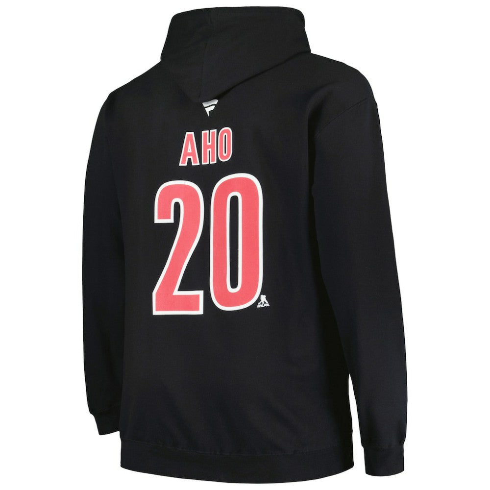 Sebastian Aho Carolina Hurricanes - Profile Big & Tall Name & Number Pullover Hoodie Black