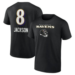 Lamar Jackson Baltimore Ravens Team Wordmark Name & Number T-Shirt Black - NFL