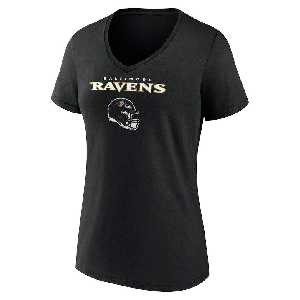 Lamar Jackson Baltimore Ravens Women's Team Wordmark Name & Number V-Neck T-Shirt Black - NFL