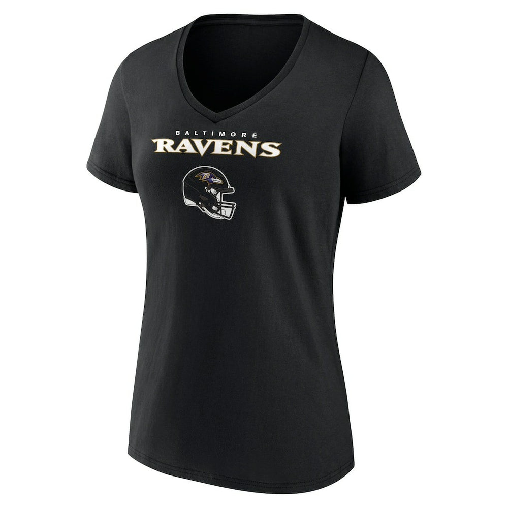 Lamar Jackson Baltimore Ravens Women's Team Wordmark Name & Number V-Neck T-Shirt Black - NFL