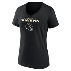 Lamar Jackson Baltimore Ravens Women's Team Wordmark Name & Number V-Neck T-Shirt Black - NFL