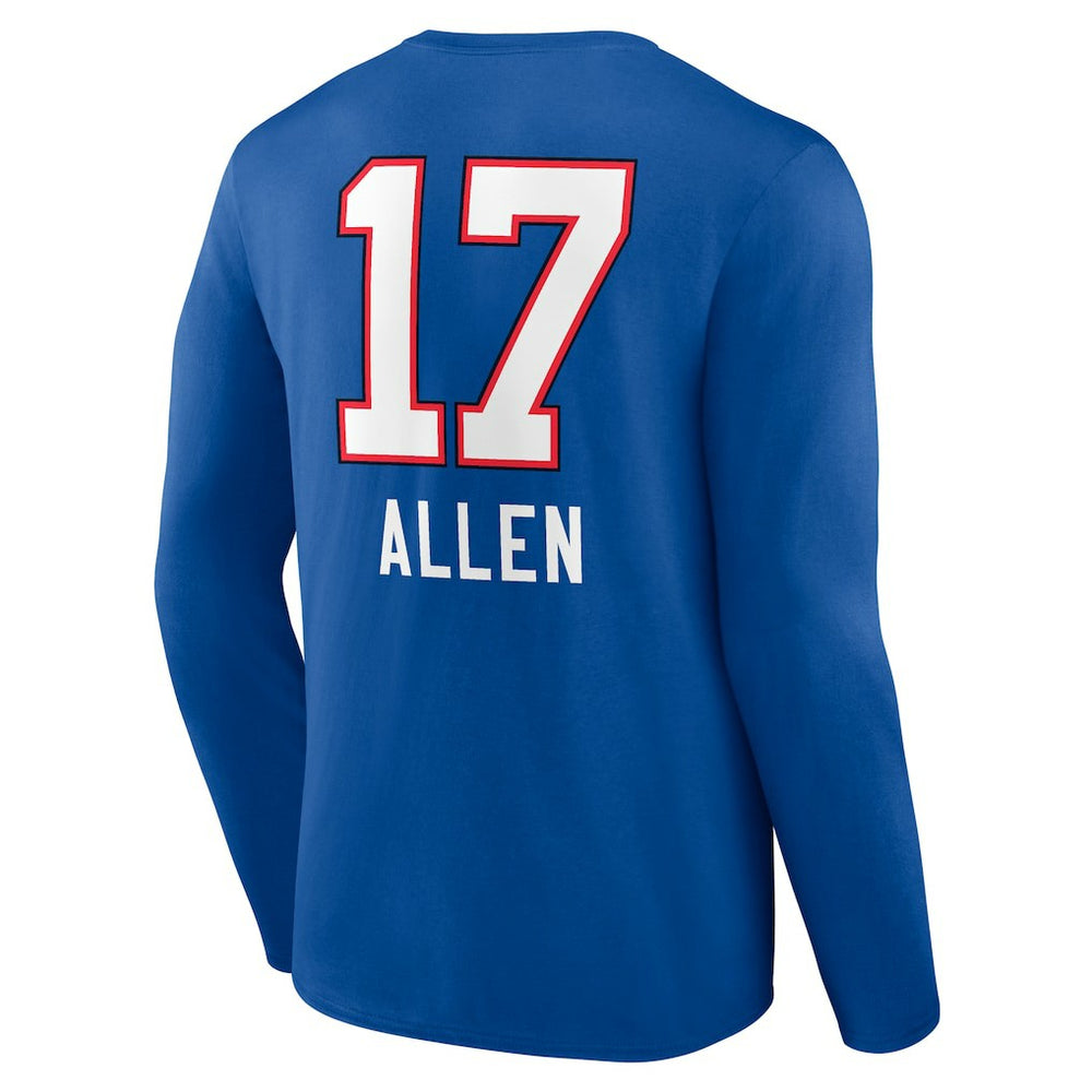 Josh Allen Buffalo Bills Team Wordmark Long Sleeve T-Shirt Royal - NFL