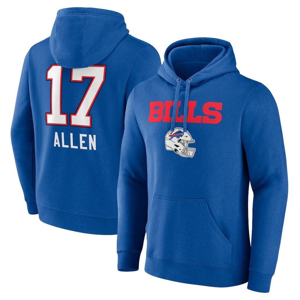 Josh Allen Buffalo Bills Team Wordmark Pullover Hoodie Royal - NFL