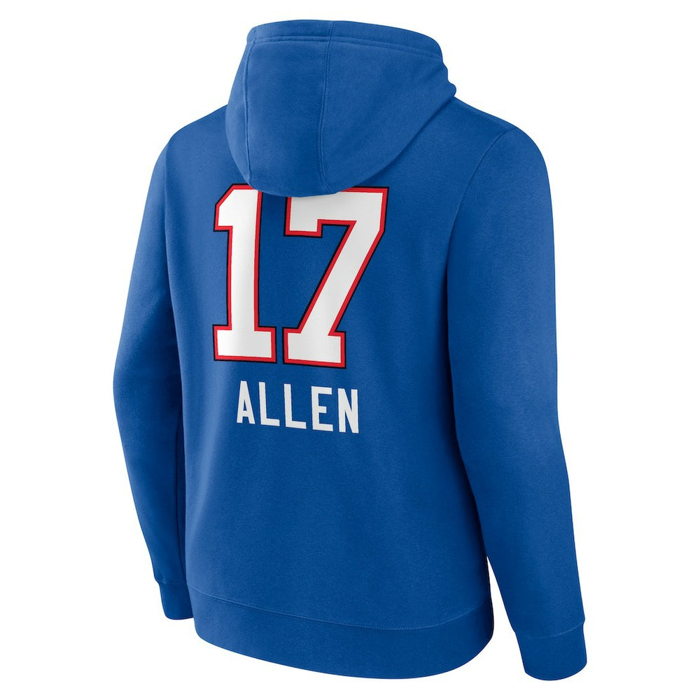 Josh Allen Buffalo Bills Team Wordmark Pullover Hoodie Royal - NFL