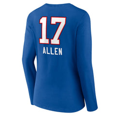 Josh Allen Buffalo Bills Women's Team Wordmark Long Sleeve V-Neck T-Shirt Royal - NFL