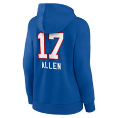 Josh Allen Buffalo Bills Women's Team Wordmark Pullover Hoodie Royal - NFL