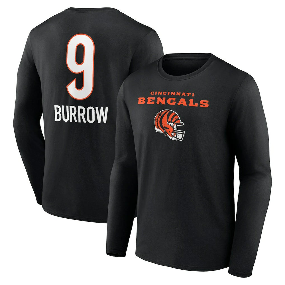 Joe Burrow Cincinnati Bengals Team Wordmark Long Sleeve T-Shirt Black - NFL