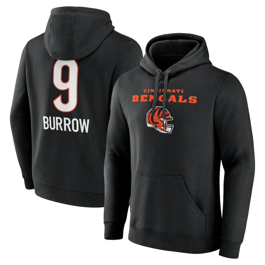 Joe Burrow Cincinnati Bengals Team Wordmark Pullover Hoodie Black - NFL