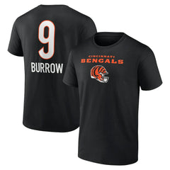 Joe Burrow Cincinnati Bengals Team Wordmark Name & Number T-Shirt Black - NFL