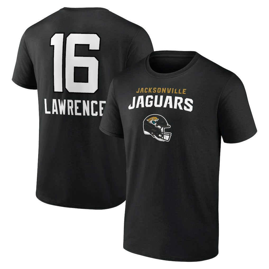 Trevor Lawrence Jacksonville Jaguars Team Wordmark Name & Number T-Shirt Black - NFL