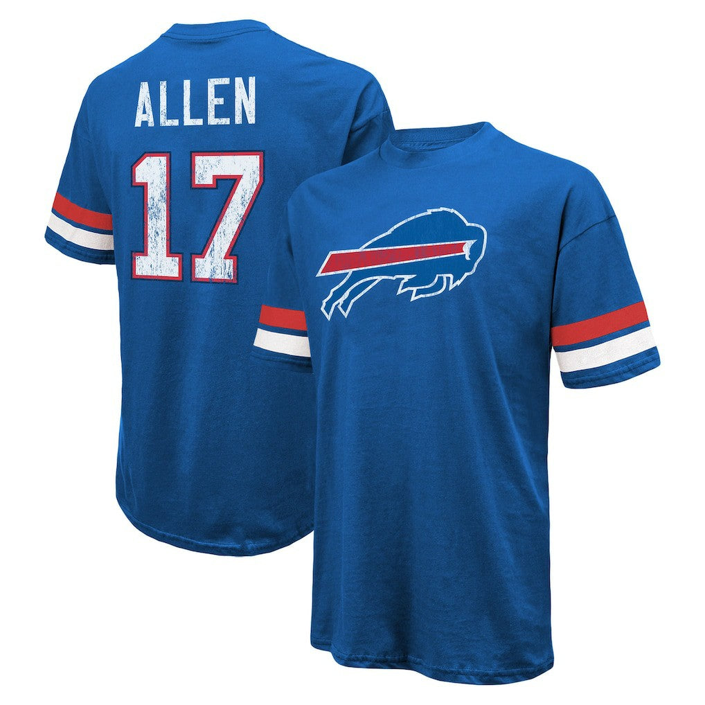 Josh Allen Buffalo Bills Majestic Threads Name & Number Oversize Fit T-Shirt Royal - NFL