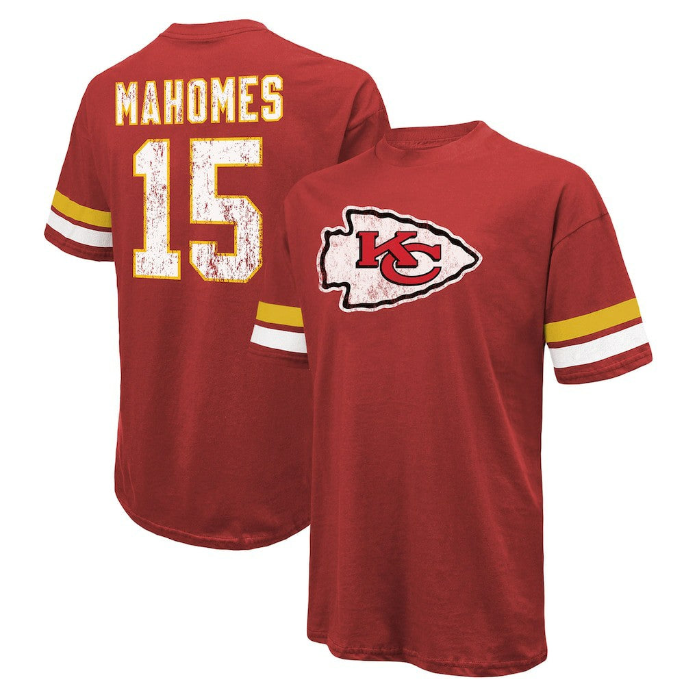 Patrick Mahomes Kansas City Chiefs Majestic Threads Name & Number Oversize Fit T-Shirt Red - NFL