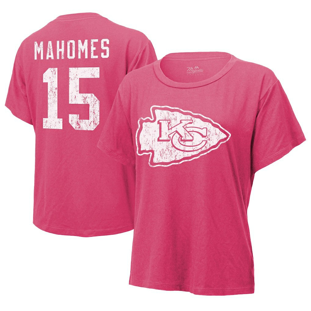 Patrick Mahomes Kansas City Chiefs Majestic Threads Women's Name & Number T-Shirt Pink - NFL