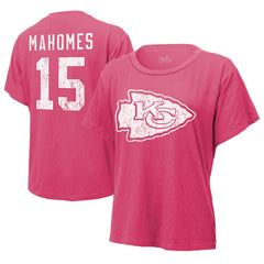 Patrick Mahomes Kansas City Chiefs Majestic Threads Women's Name & Number T-Shirt Pink - NFL