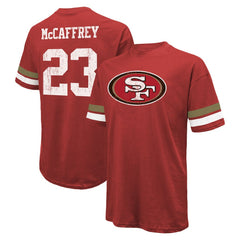 Christian McCaffrey San Francisco 49ers Majestic Threads Name & Number Oversized Fit T-Shirt Scarlet - NFL