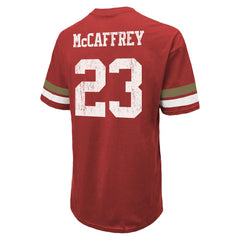 Christian McCaffrey San Francisco 49ers Majestic Threads Name & Number Oversized Fit T-Shirt Scarlet - NFL