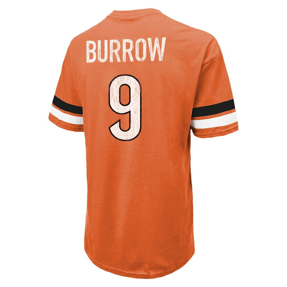 Joe Burrow Cincinnati Bengals Majestic Threads Name & Number Oversize Fit T-Shirt Orange - NFL