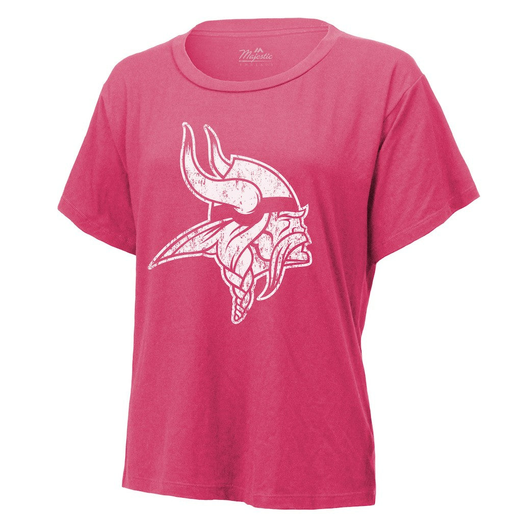 Justin Jefferson Minnesota Vikings Majestic Threads Women's Name & Number T-Shirt Pink - NFL