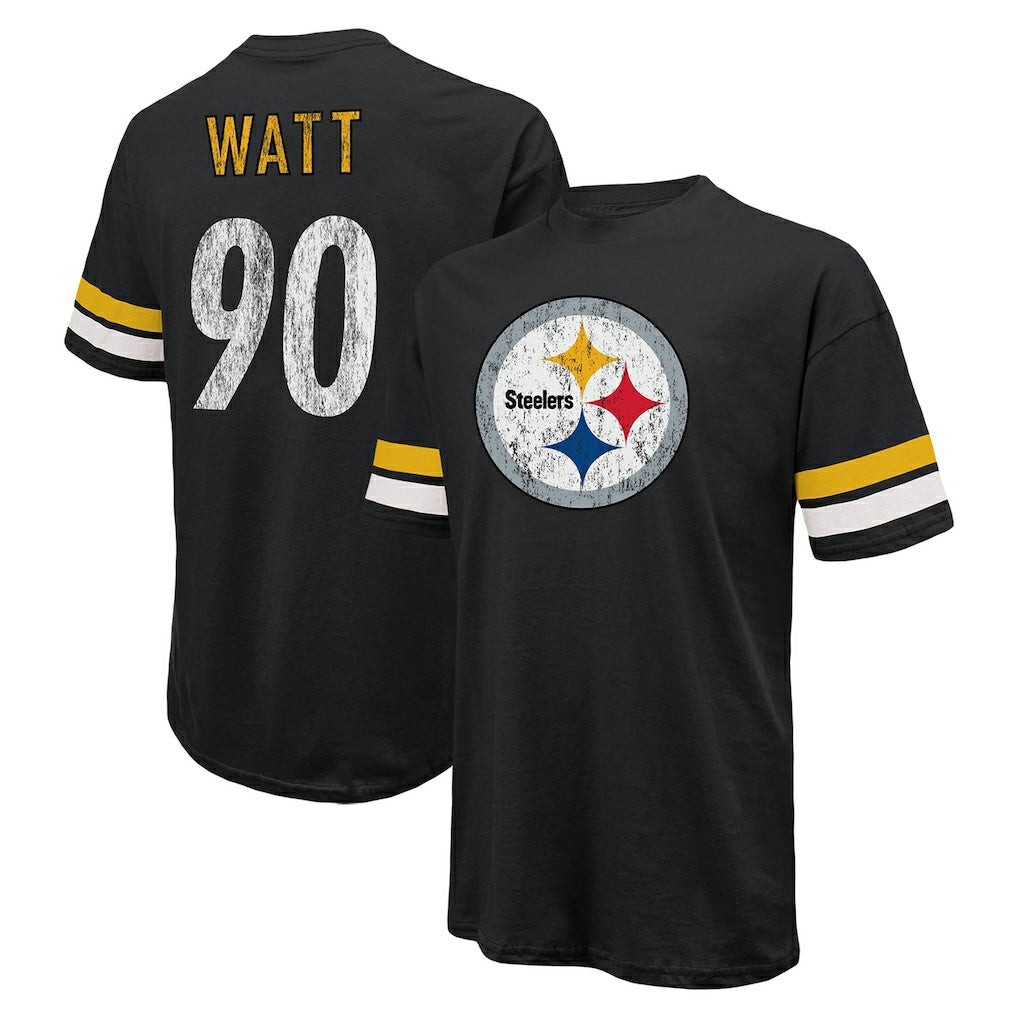 T.J. Watt Pittsburgh Steelers Majestic Threads Name & Number Oversize Fit T-Shirt Black - NFL