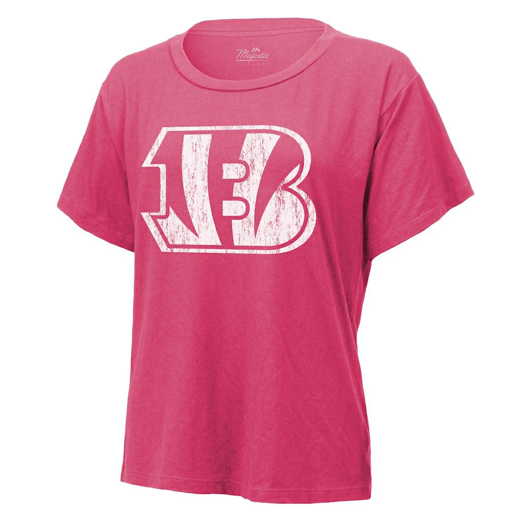 Joe Burrow Cincinnati Bengals Majestic Threads Women's Name & Number T-Shirt Pink - NFL