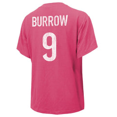 Joe Burrow Cincinnati Bengals Majestic Threads Women's Name & Number T-Shirt Pink - NFL