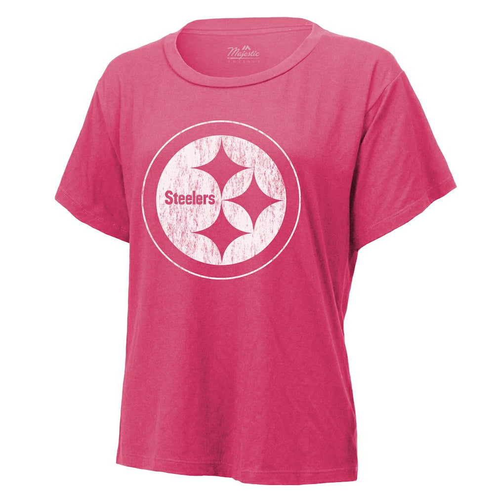 T.J. Watt Pittsburgh Steelers Majestic Threads Women's Name & Number T-Shirt Pink - NFL