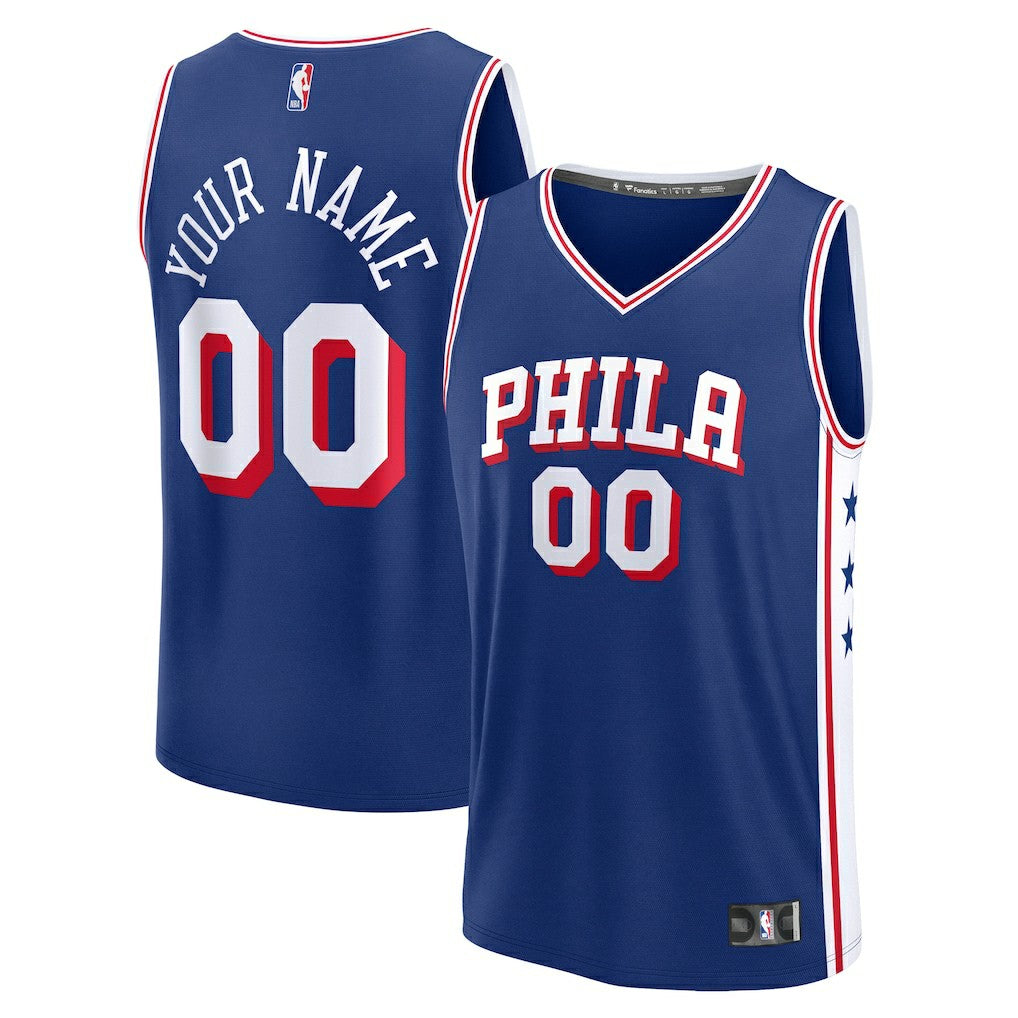 Fanatics - Philadelphia 76ers Fast Break Custom Jersey - Icon Edition - Blue