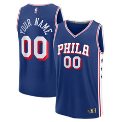 Fanatics - Philadelphia 76ers Fast Break Custom Jersey - Icon Edition - Blue