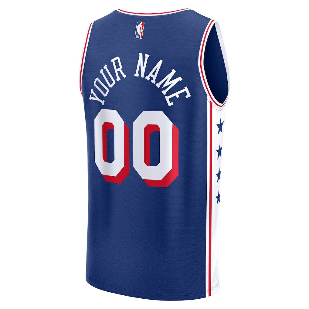 Fanatics - Philadelphia 76ers Fast Break Custom Jersey - Icon Edition - Blue