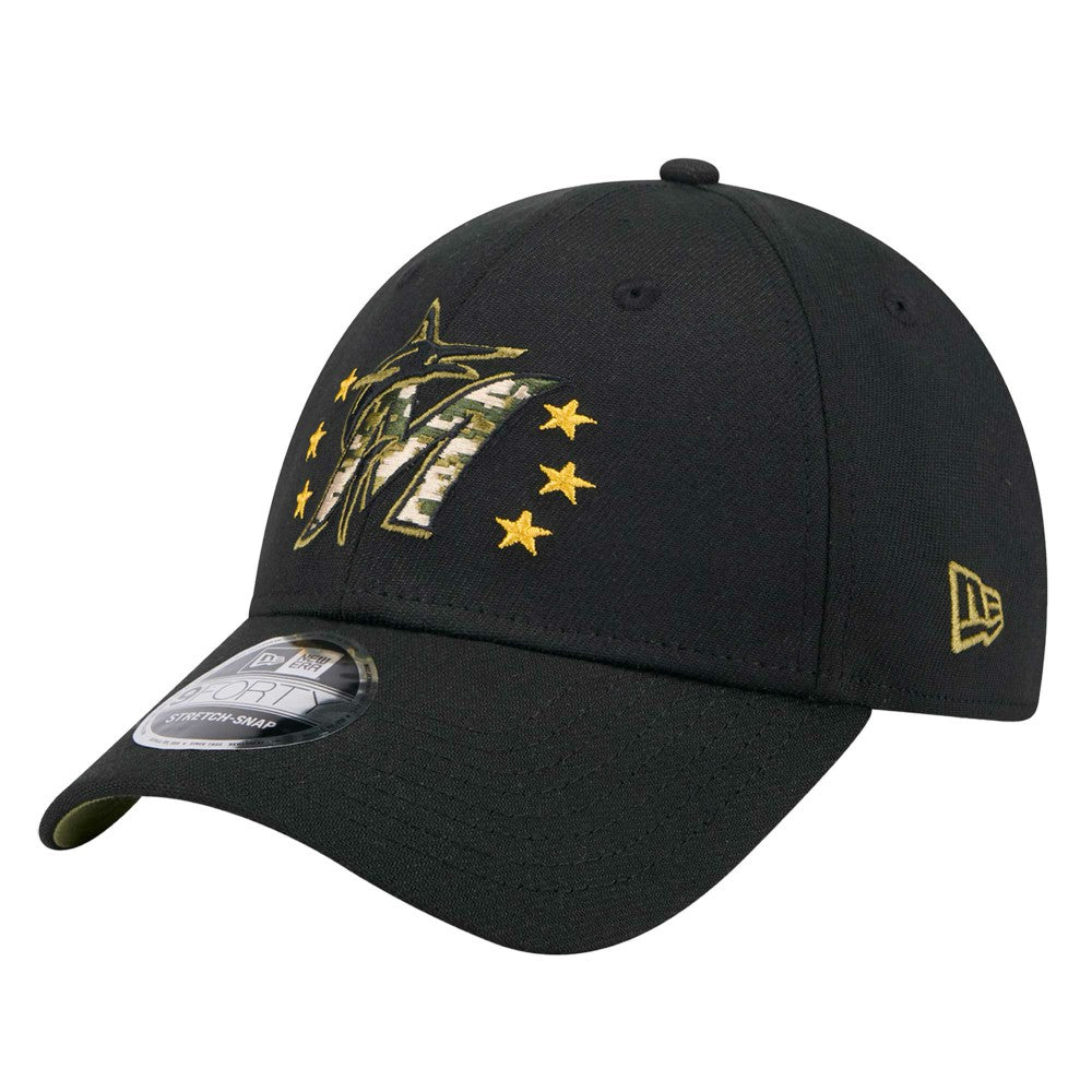 Miami Marlins New Era 2024 Armed Forces Day 9FORTY Adjustable Hat Lifestyle