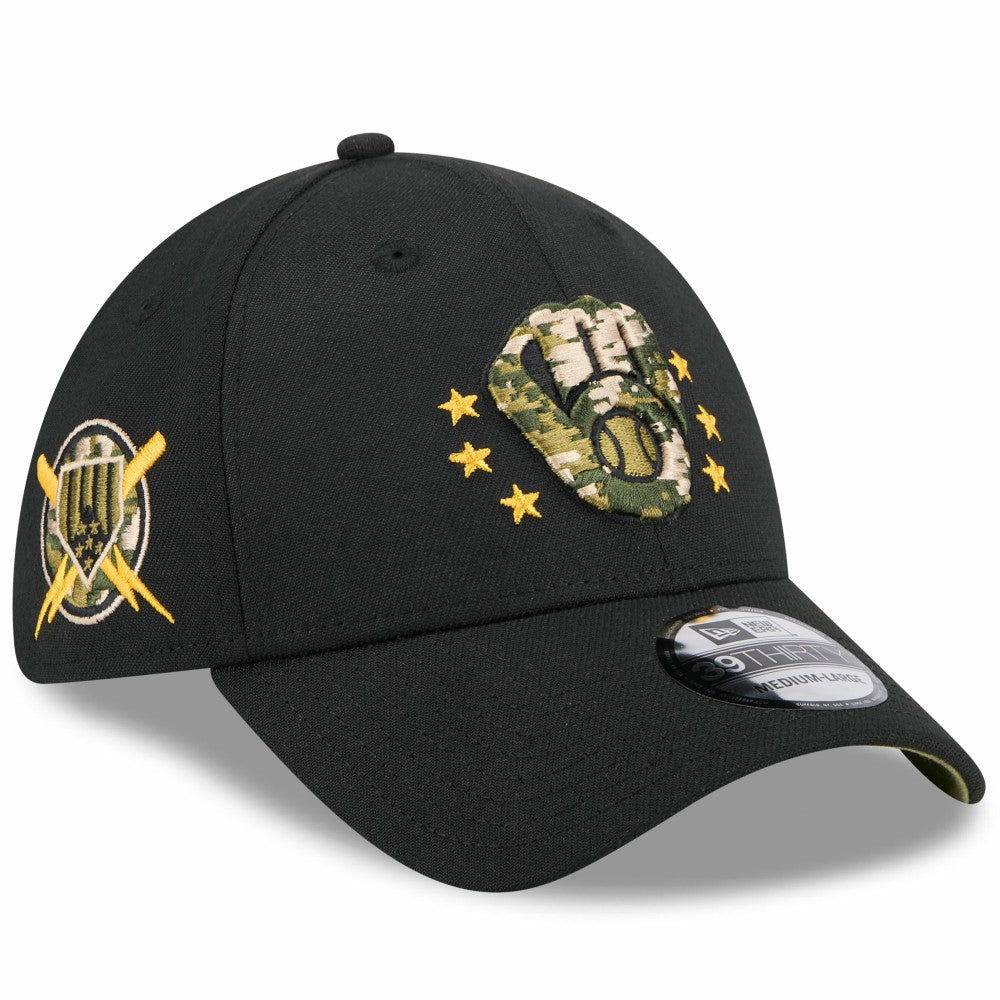 Milwaukee Brewers New Era 2024 Armed Forces Day 39THIRTY Flex Hat On Sale