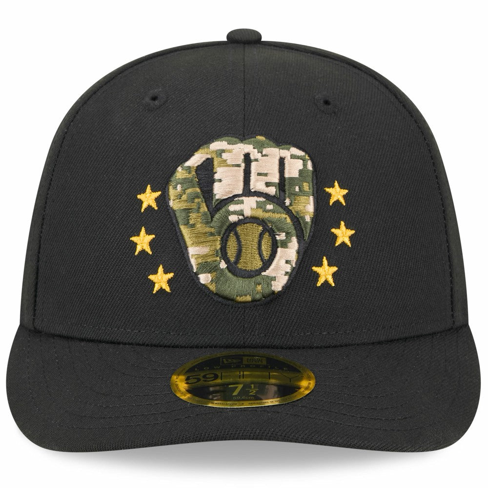 Milwaukee Brewers New Era 2024 Armed Forces Day Low Profile 59FIFTY Fitted Hat Clearance