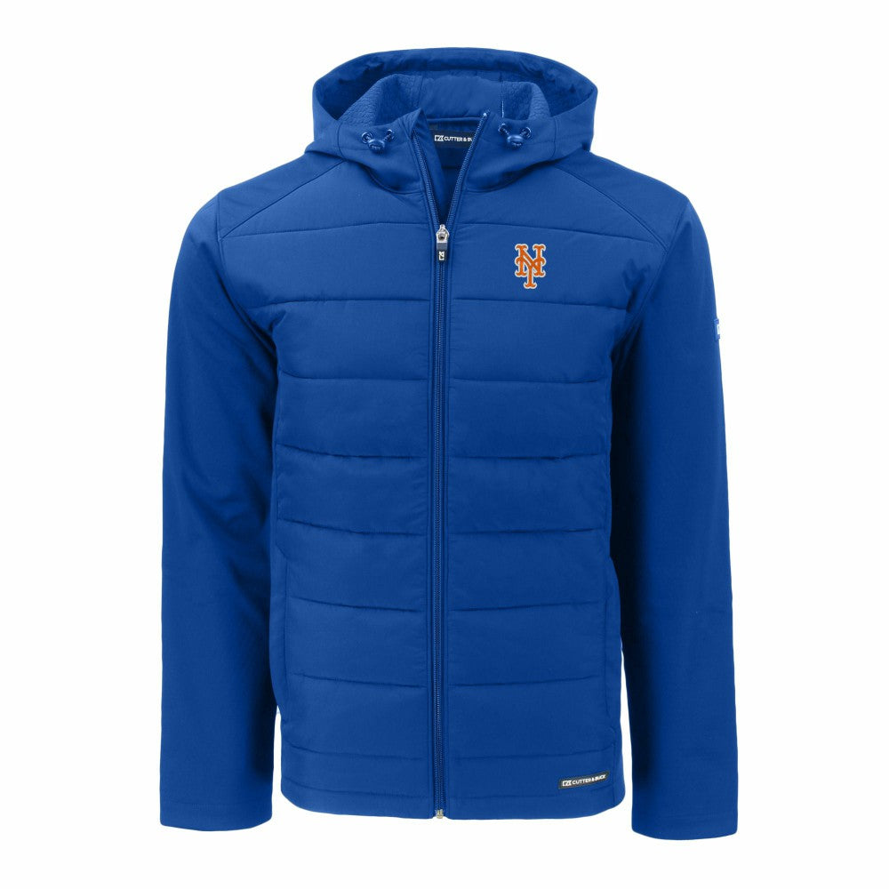 New York Mets Cutter & Buck Evoke Hybrid Eco Softshell Recycled Full-Zip Hoodie On Sale