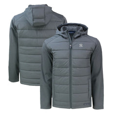 New York Yankees Cutter & Buck Evoke Hybrid Eco Softshell Recycled Full-Zip Hoodie for sale