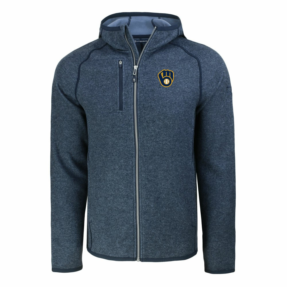 Milwaukee Brewers Cutter & Buck Mainsail Full-Zip Hooded Jacket Clearance