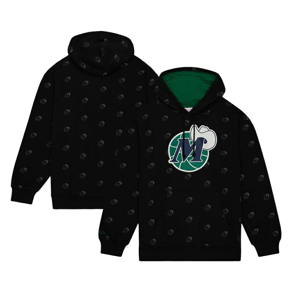 Mitchell & Ness - Dallas Mavericks Hardwood Classics Allover Print Pullover Hoodie - Black