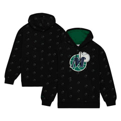 Mitchell & Ness - Dallas Mavericks Hardwood Classics Allover Print Pullover Hoodie - Black