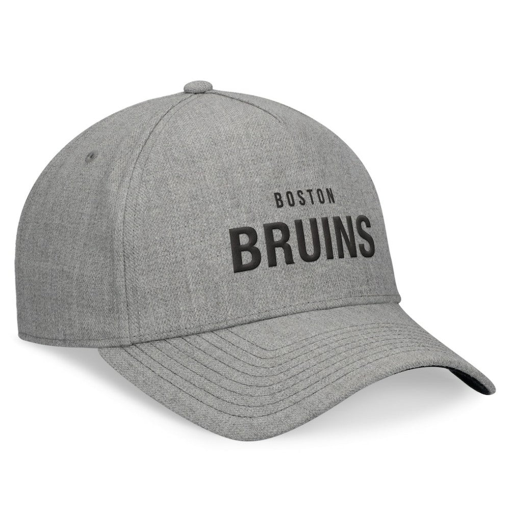 Boston Bruins Fanatics Elements A-Frame Leather Strapback Hat Heather Gray