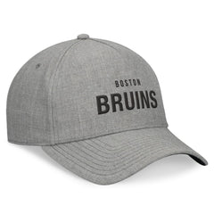 Boston Bruins Fanatics Elements A-Frame Leather Strapback Hat Heather Gray