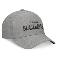 Chicago Blackhawks Fanatics Elements A-Frame Leather Strapback Hat Heather Gray