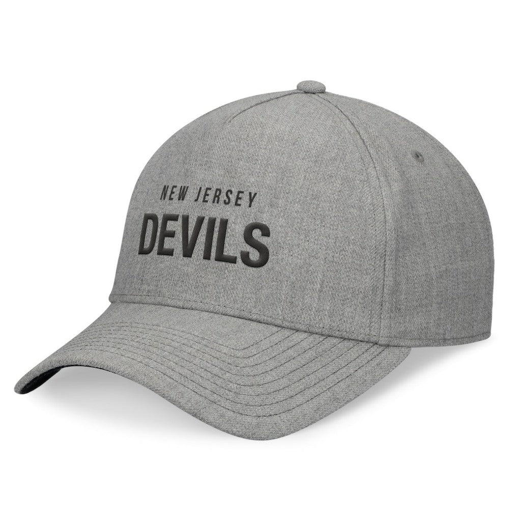 New Jersey Devils - Fanatics Elements A-Frame Leather Strapback Hat Heather Gray