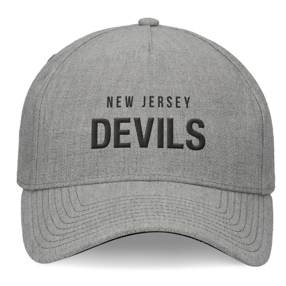 New Jersey Devils - Fanatics Elements A-Frame Leather Strapback Hat Heather Gray