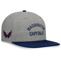 Washington Capitals Fanatics Elements Flat Brim Leather Strapback Hat Heather Gray