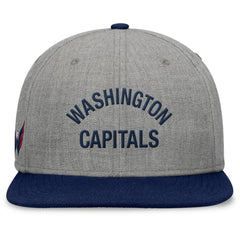 Washington Capitals Fanatics Elements Flat Brim Leather Strapback Hat Heather Gray